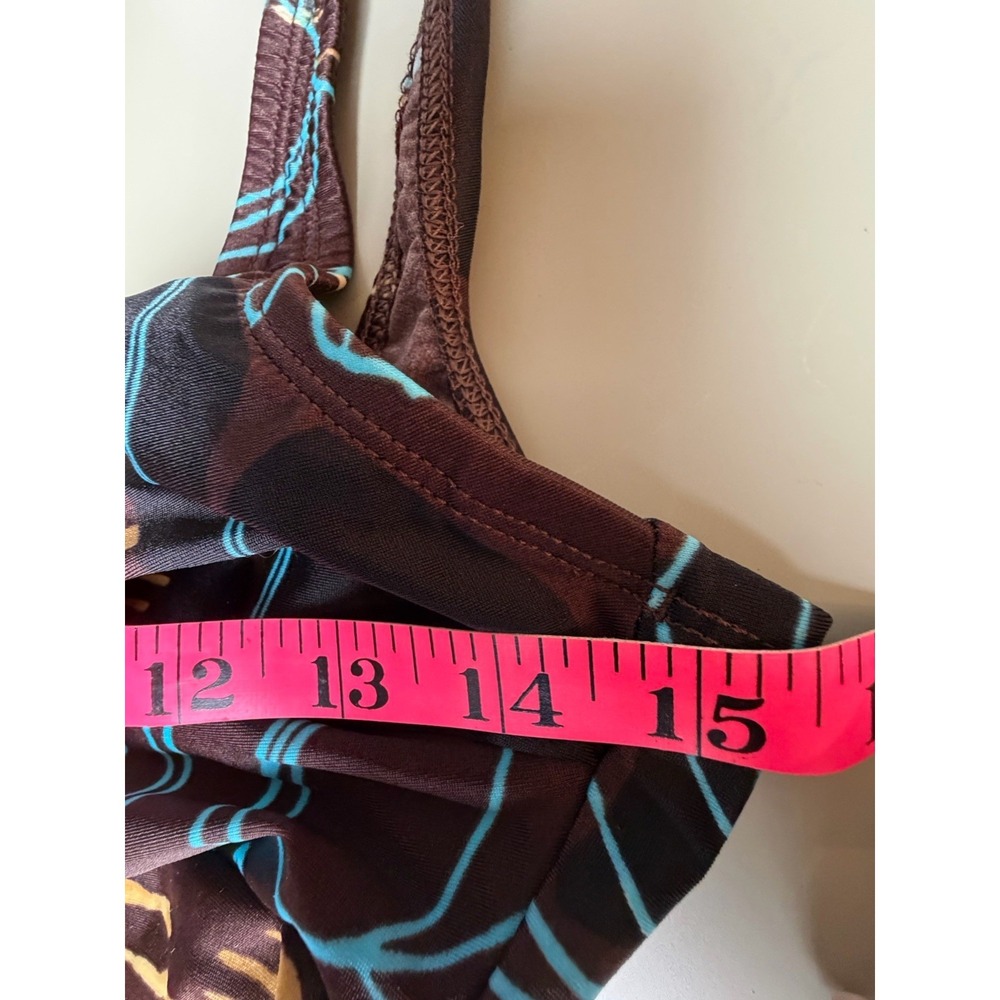 Vintage Speedo One Piece Swimsuit Size 8 Brown Blue Tropical‎ Sexy - Picture 5 of 10